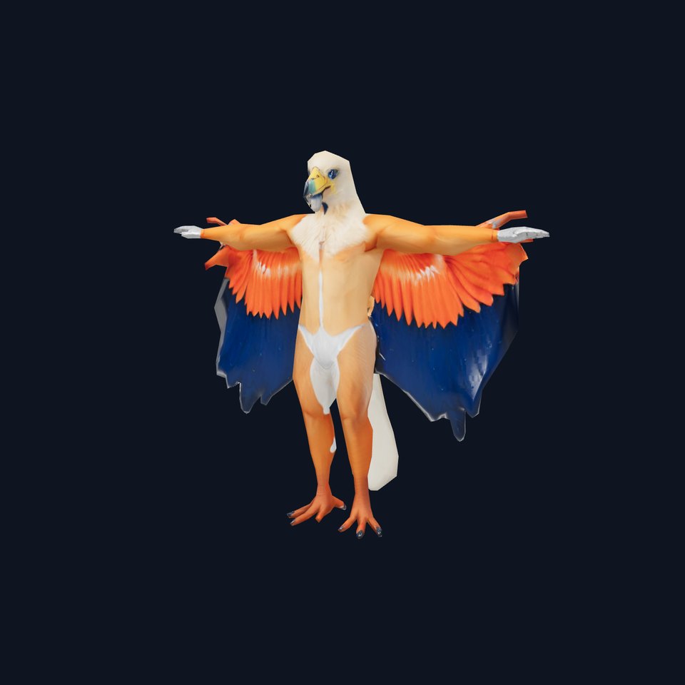 Anthropomorphic Eagle Character Model Pack